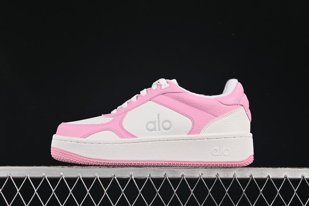 Alo Yoga Recovery Mode Low-Top Sneakers, Pink and White