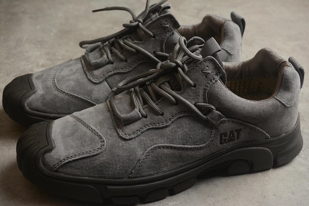 CAT Tramp Hike Low Gray Suede Sneakers