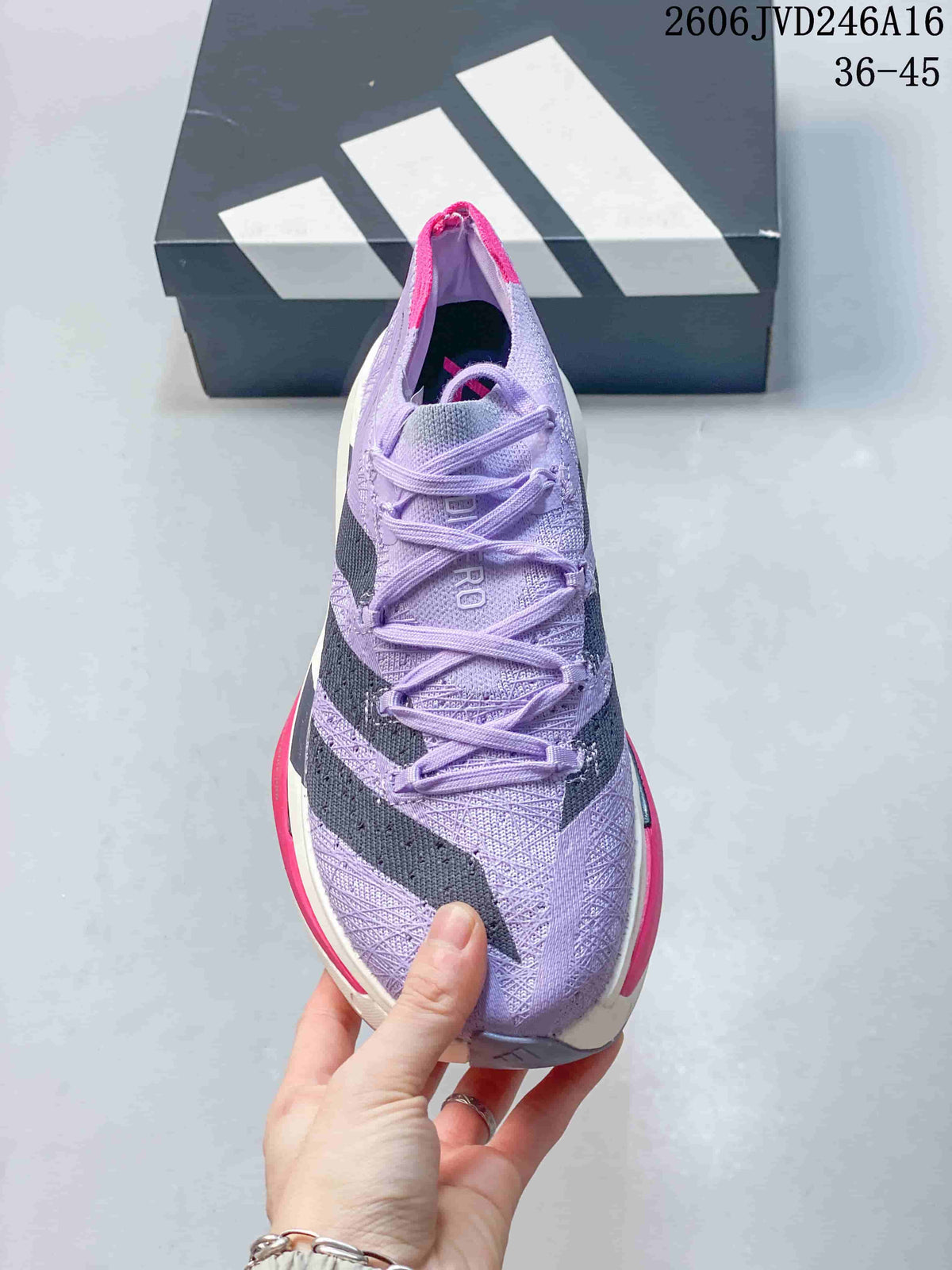 adidas Adizero Prime X 3.0 Strung Running Shoes, Purple
