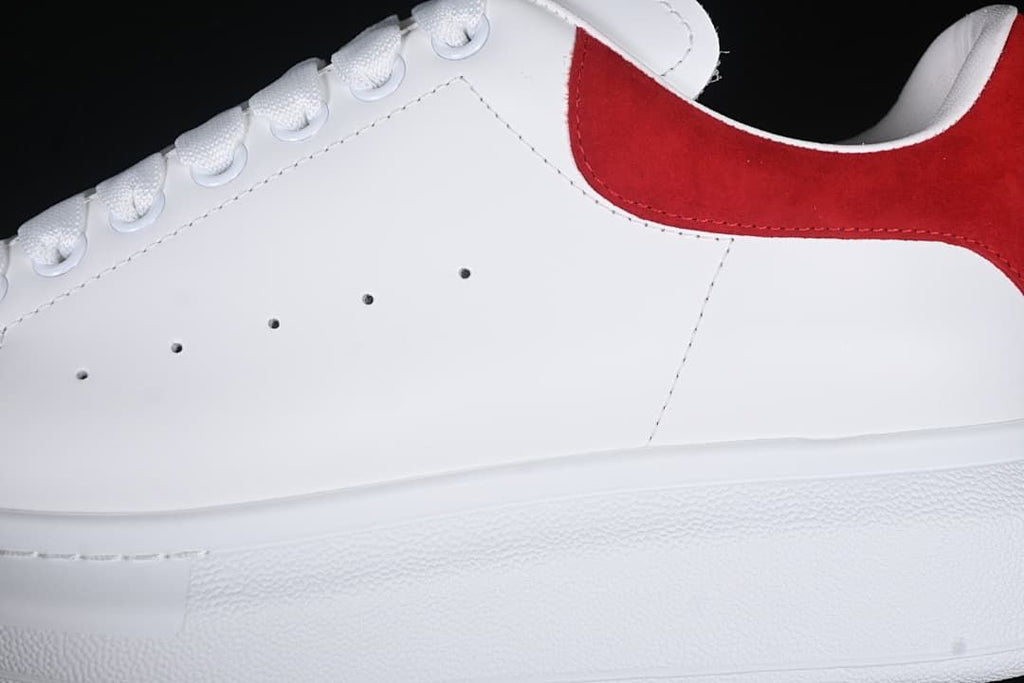 Alexander McQueen Oversized Sneakers, White and Red Heel