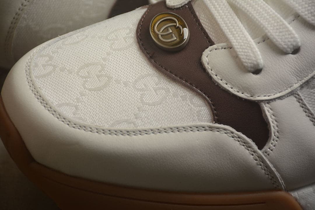 Gucci Re-Web Sneakers in Ivory and Brown