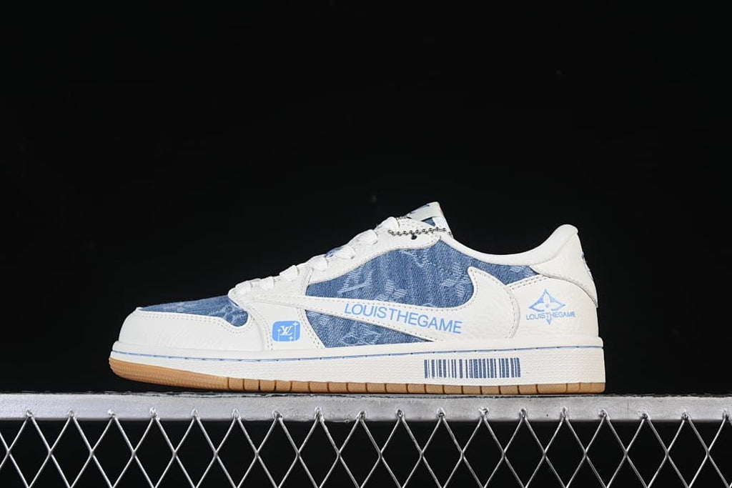 Nike Air Jordan 1 Low-Style Blue Denim Sneakers