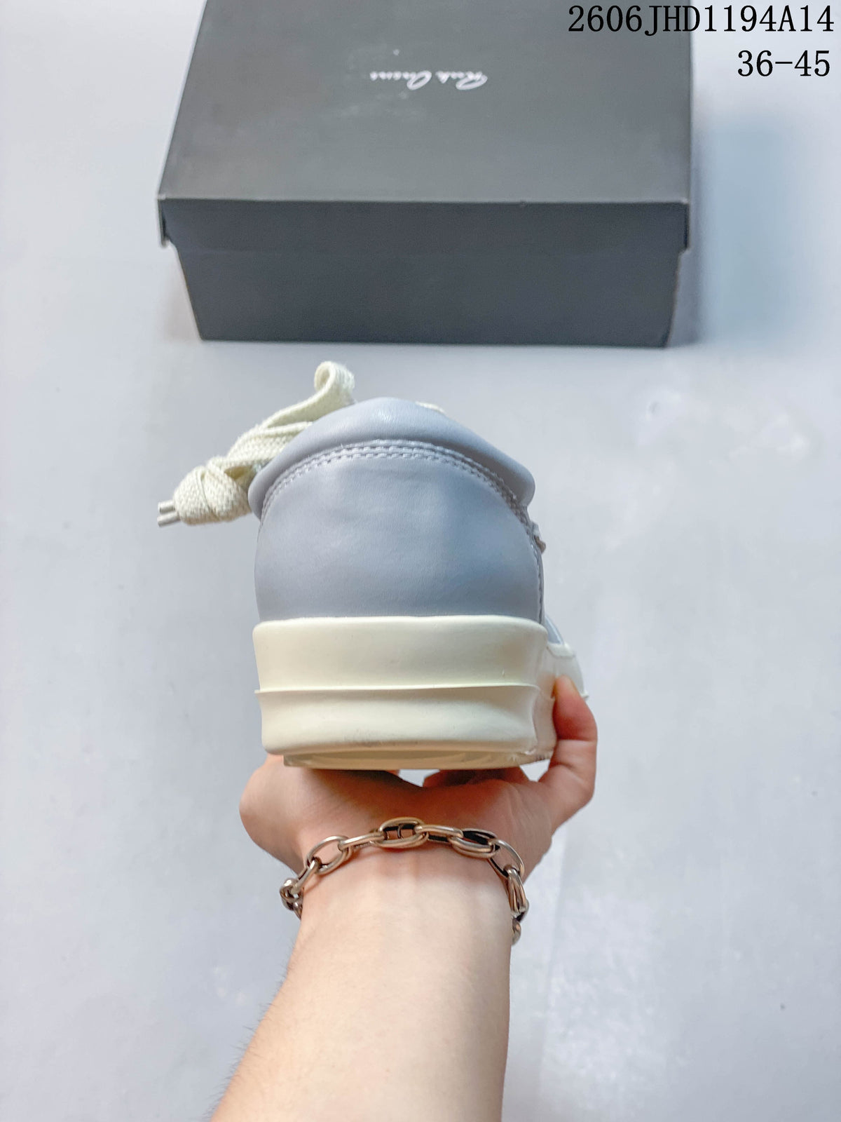 Rick Owens Vintage Sneaker Gray and White Low-Top Sneakers
