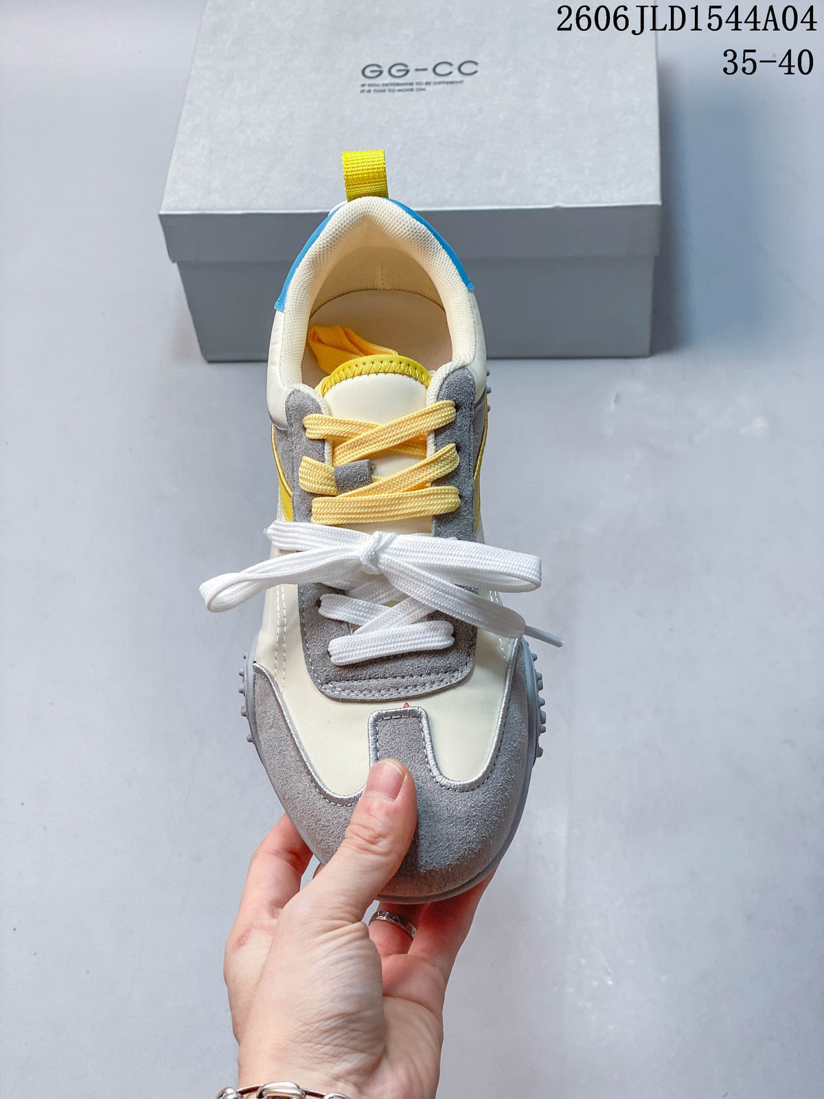 GG-CC Adventure Game Low-Top Sneakers, Gray and Yellow