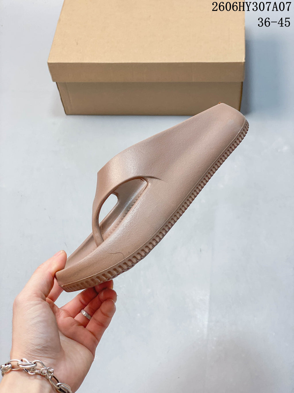 Nike Calm Slide Sandals in Taupe