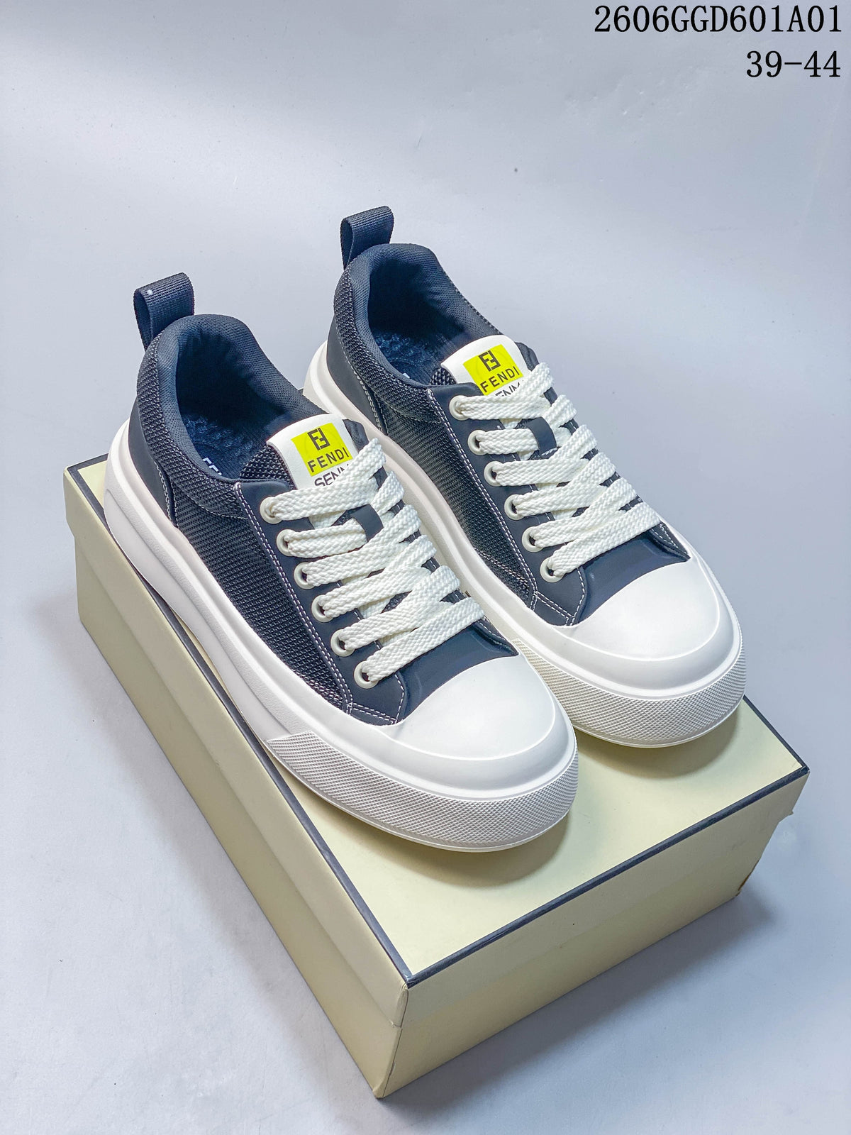 Fendi Match Low-Top Sneakers, Navy and White, 522080ASQEE