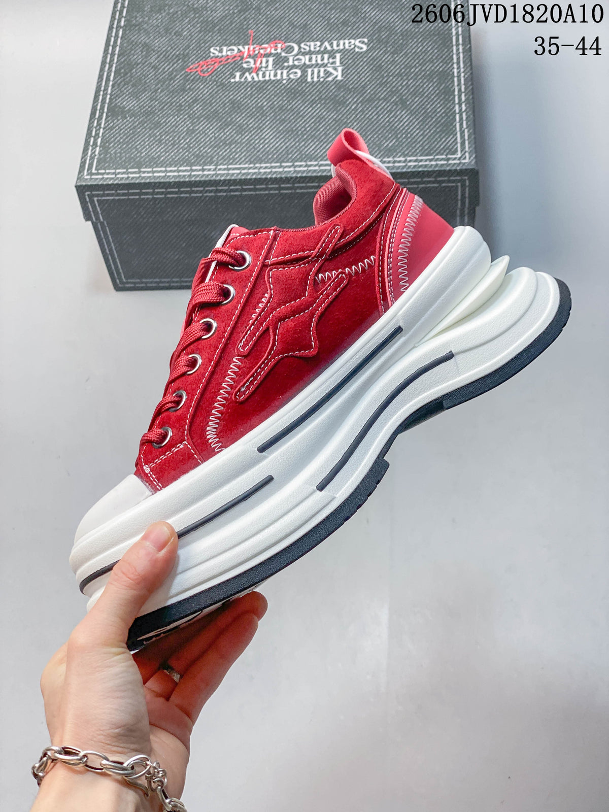 KILLWINNER Li Huo Red Low-Top Platform Sneakers