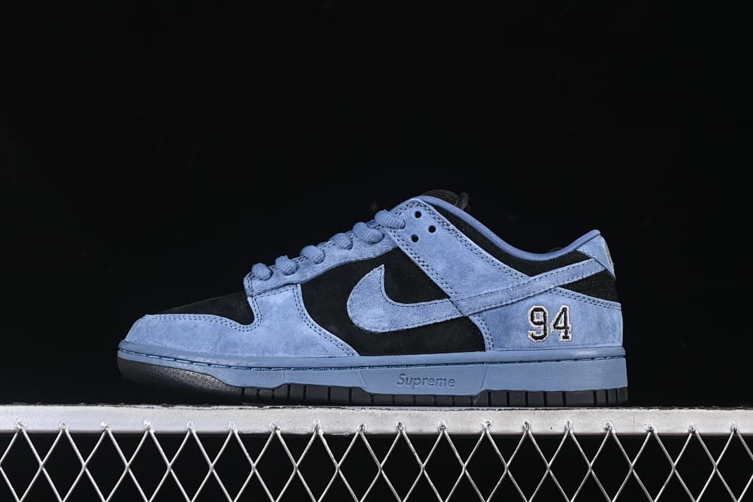 Nike SB Dunk Low Supreme Blue Black Skate Shoes HQ8487-400