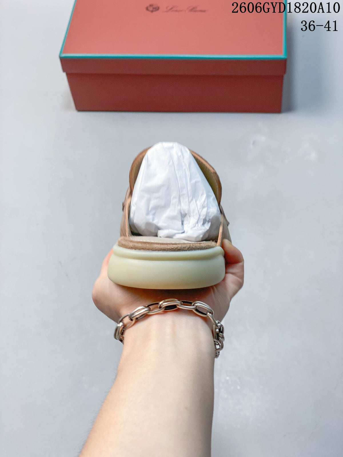 Loro Piana Suede Loafer Mule in Taupe