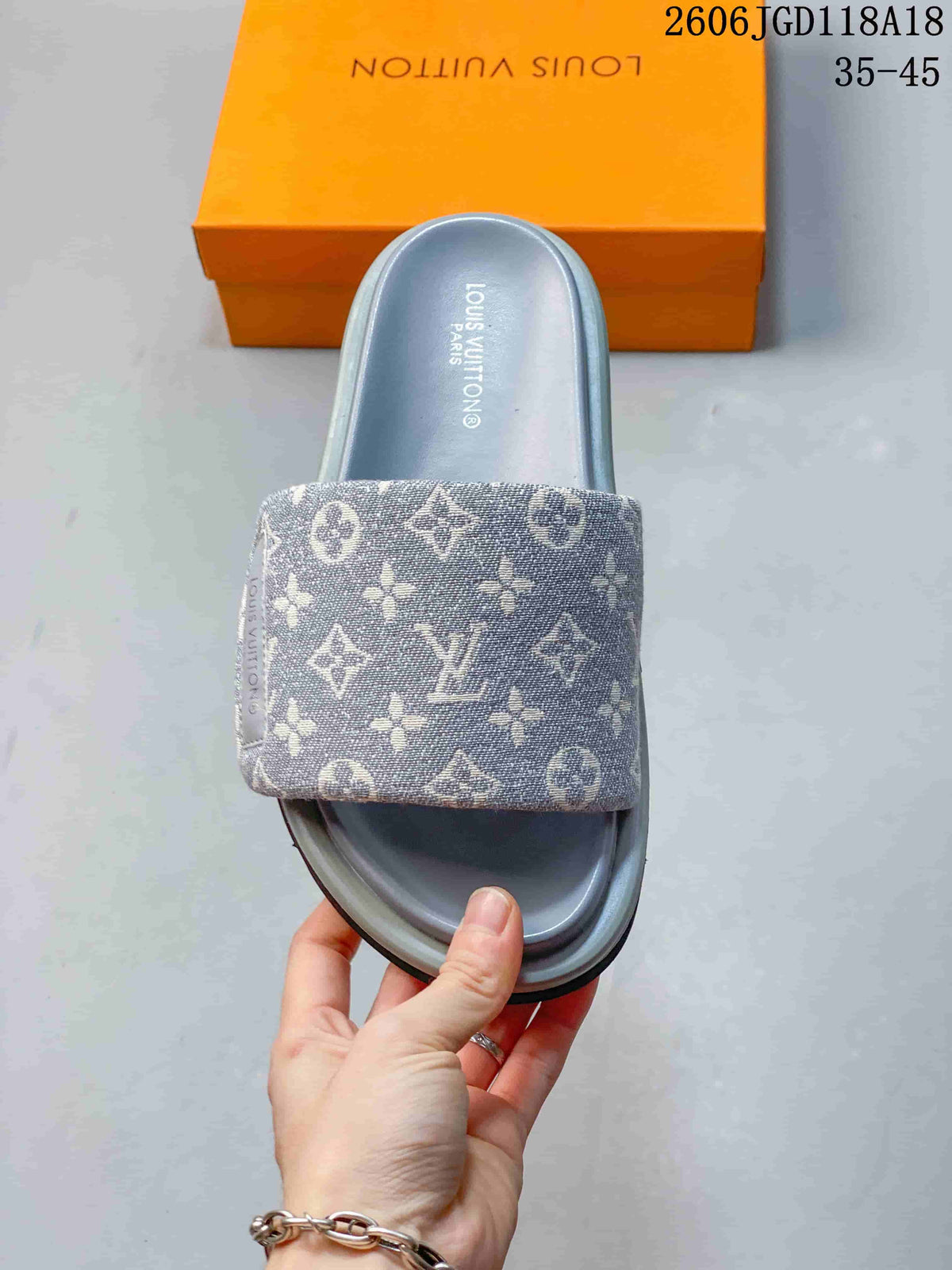 Louis Vuitton Pool Pillow Comfort Monogram Denim Slide Sandals