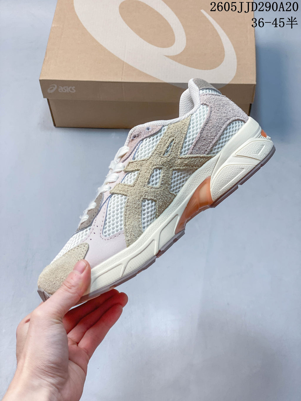 ASICS GEL-1130 Retro Running Sneakers in Cream and Taupe