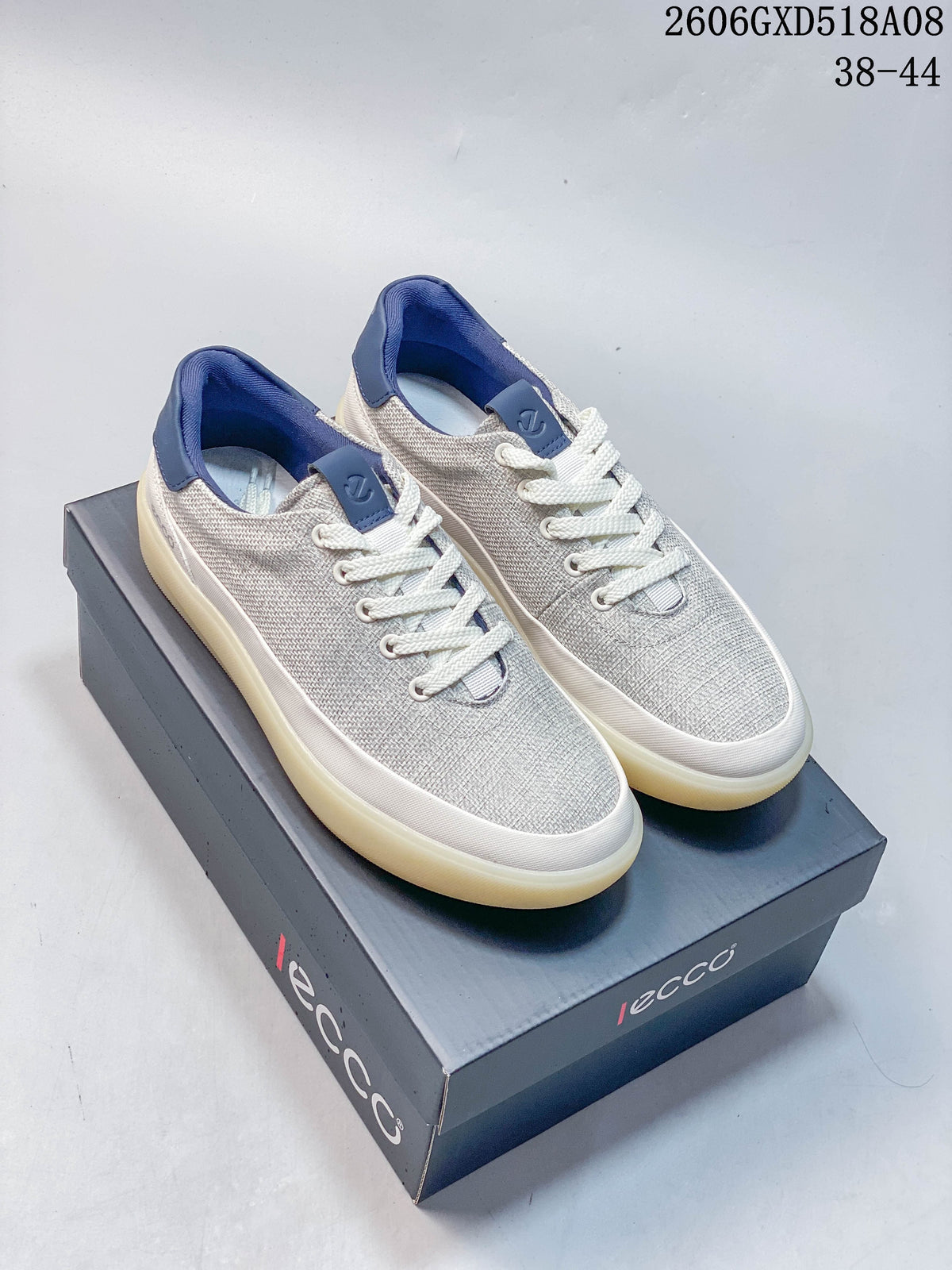 ECCO Casual Lace-Up Sneakers, Beige and Gray, 2606GXD518A08