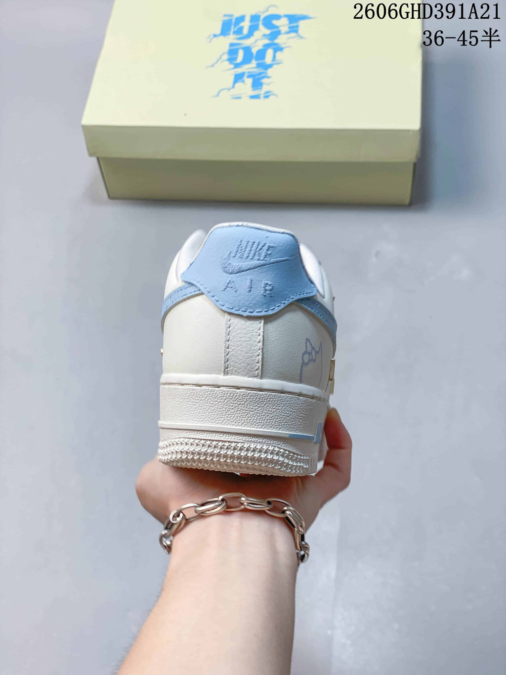 Nike Air Force 1 Low White and Blue Sneakers