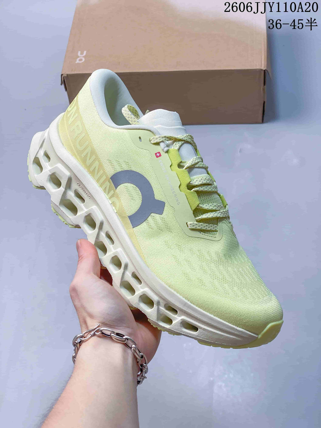 On Cloudmonster 3 Running Shoes in Pale Yellow