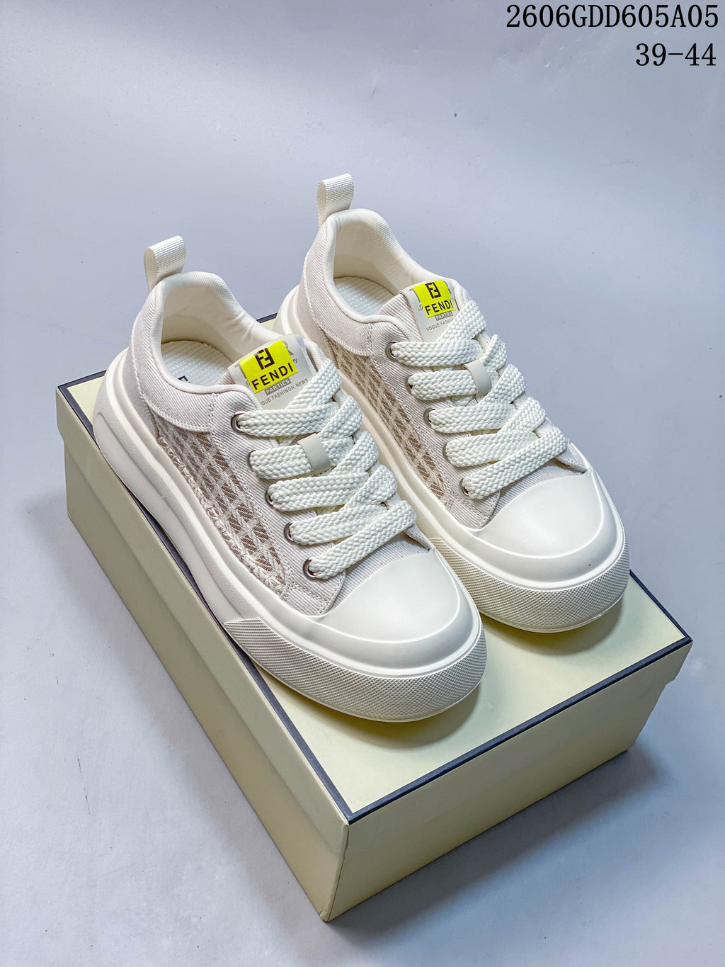 Fendi Low-Top Sneakers with Patterned Panels, Style 06GDD605A05