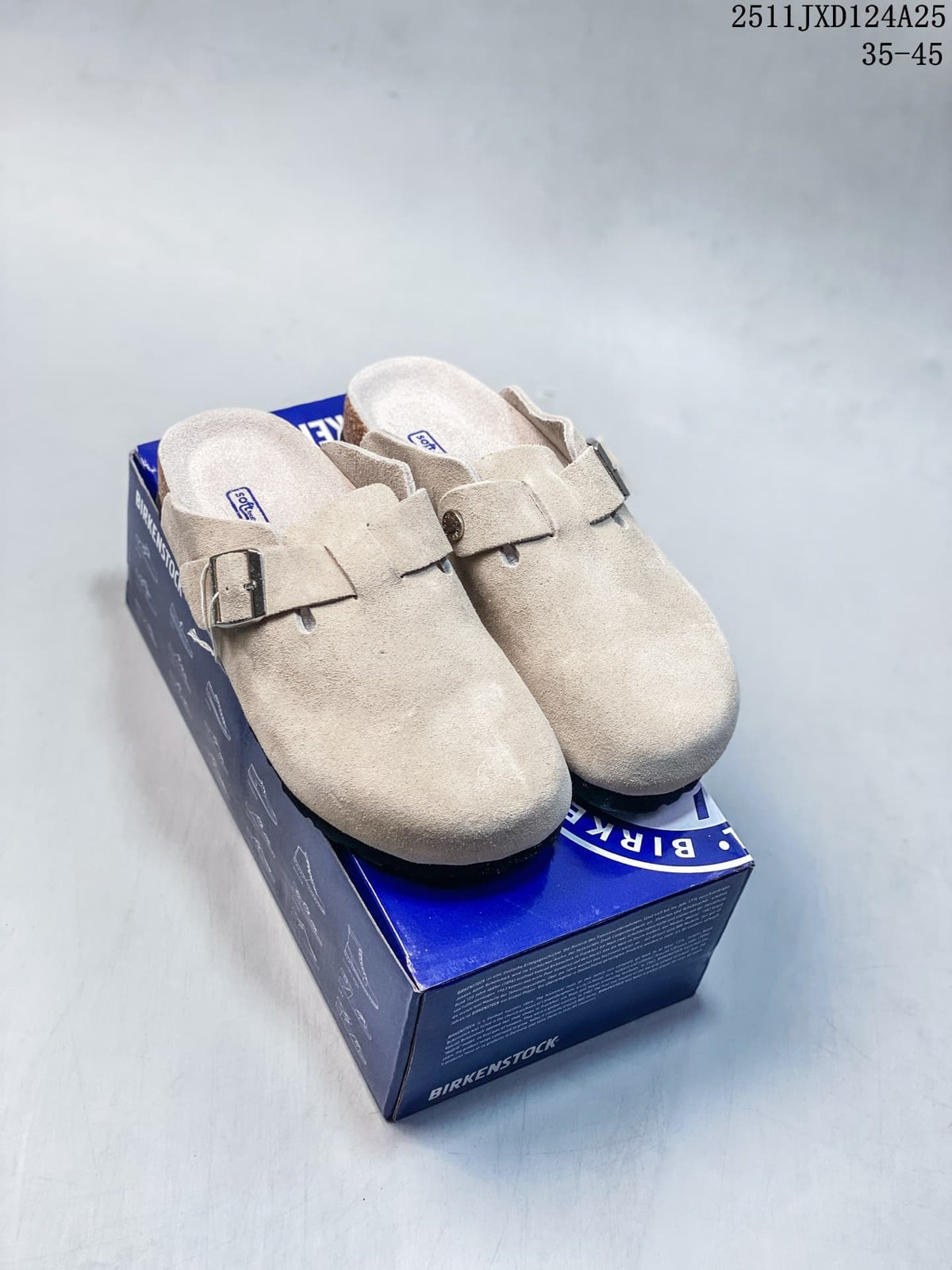Birkenstock Boston Suede Clog Sandals, Taupe
