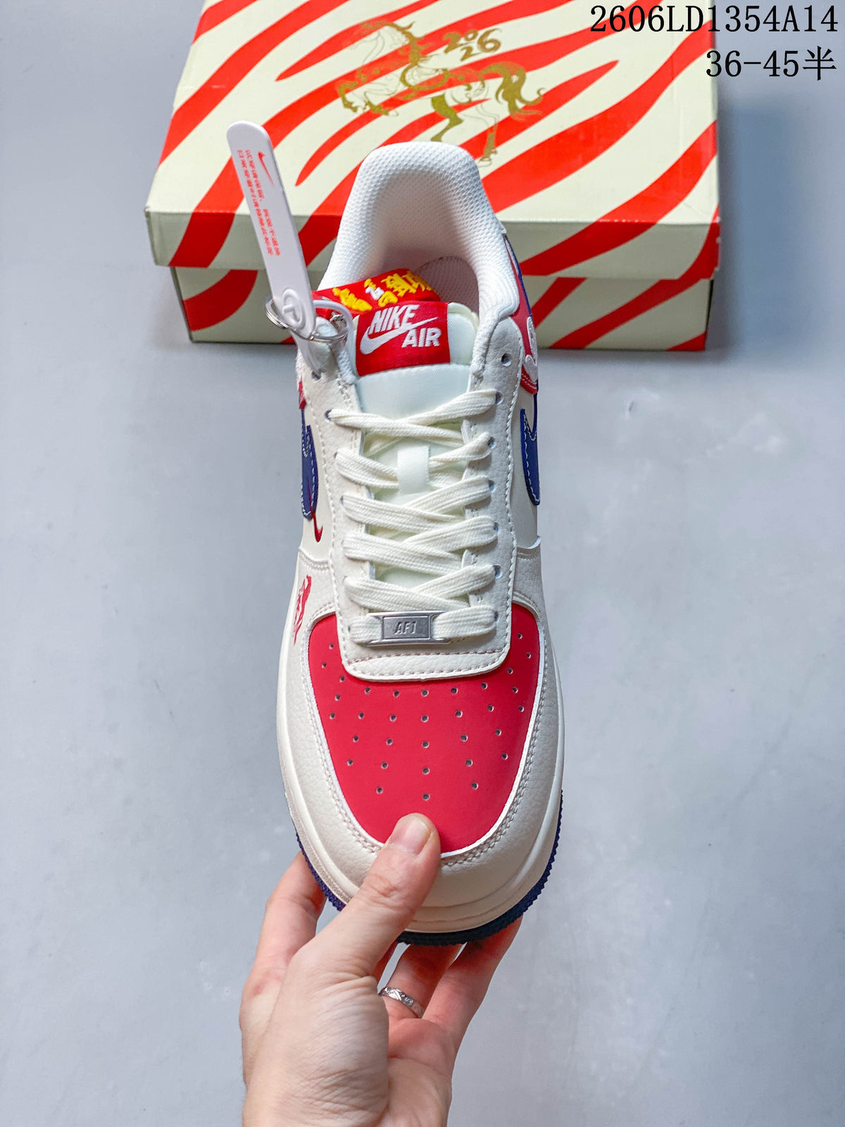 Nike Air Force 1 Low Custom Red and Blue Sneakers