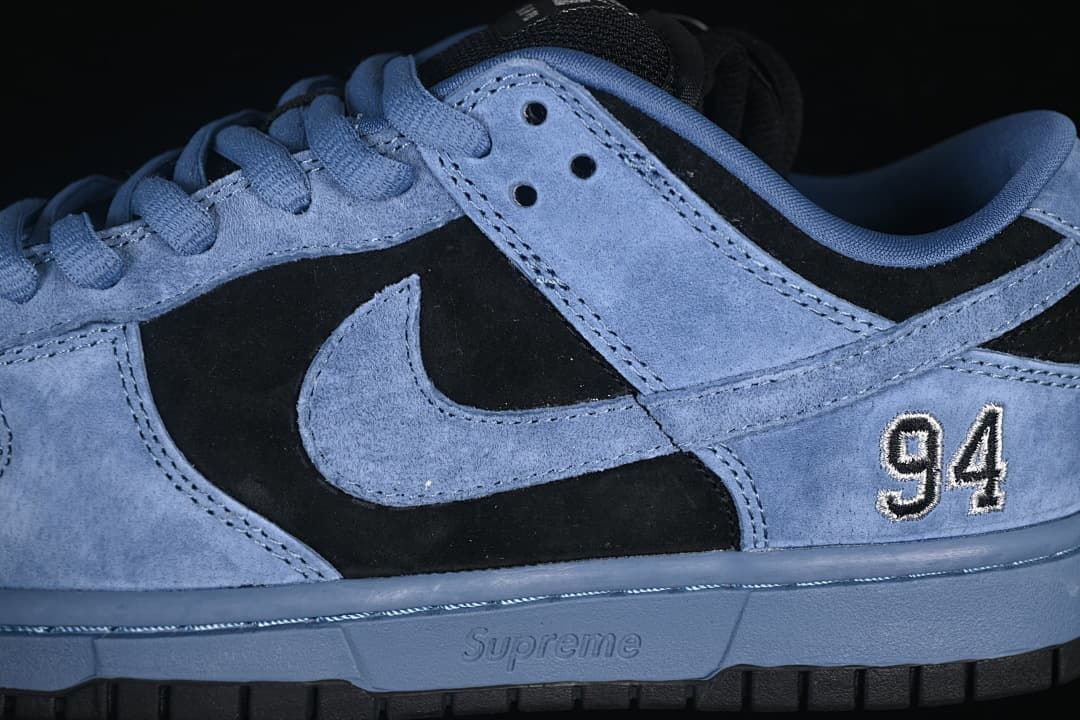 Nike SB Dunk Low Supreme Blue Black Skate Shoes HQ8487-400