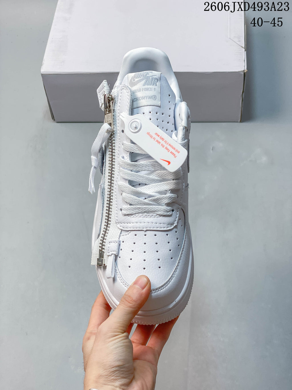 Nike Air Force 1 '07 Low White Zipper Sneakers