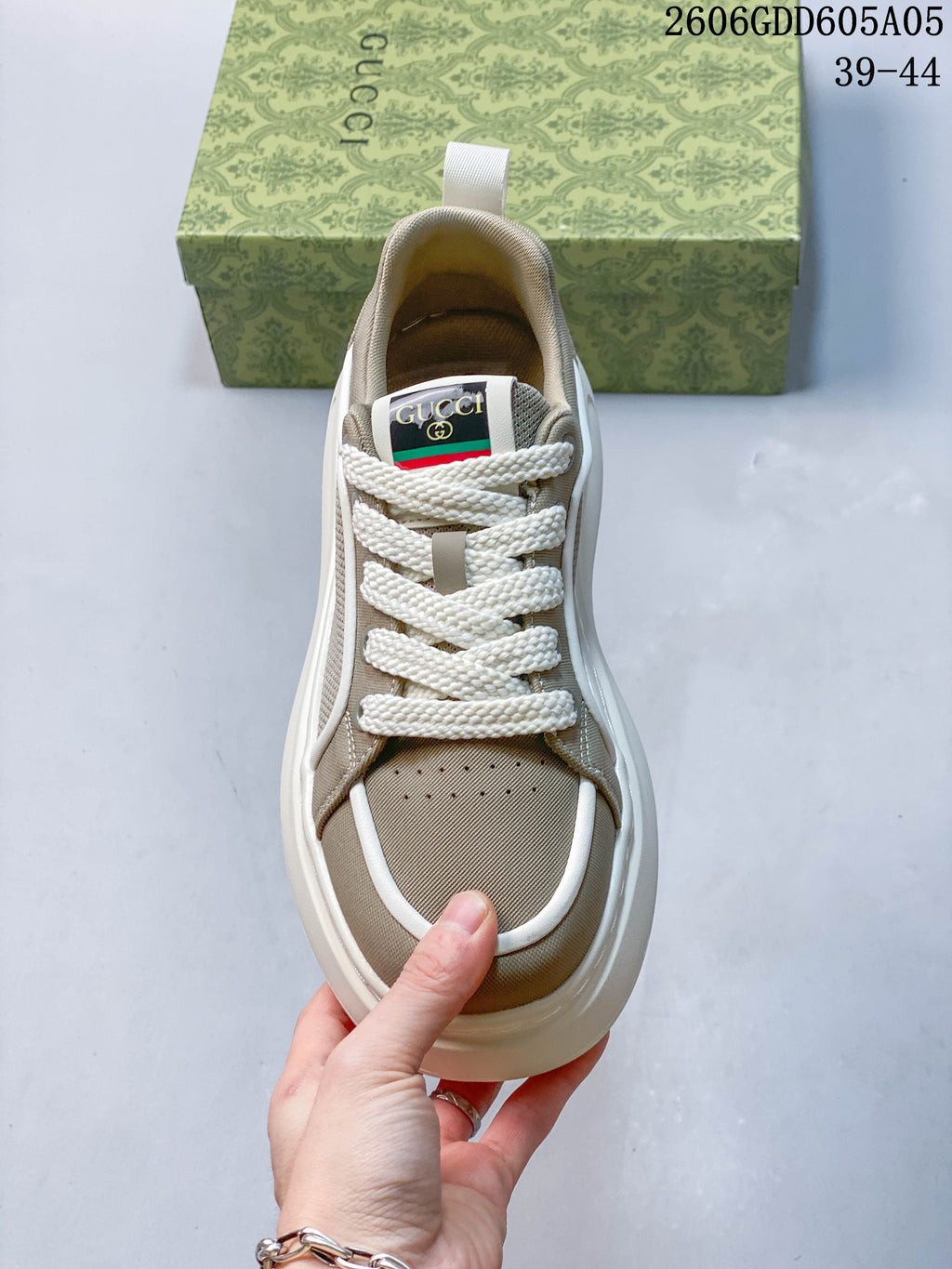 Gucci Taupe Lace-Up Sneakers 06GGD605A05