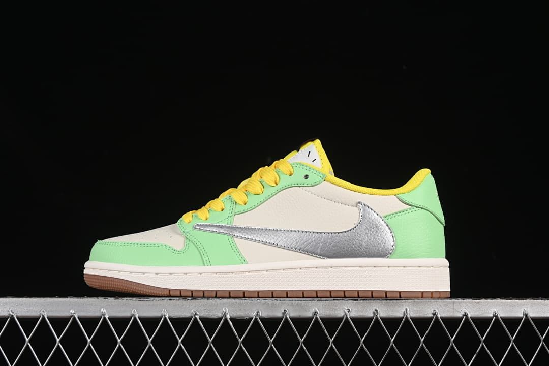 Air Jordan 1 Low OG SP Sneakers in Green and Yellow