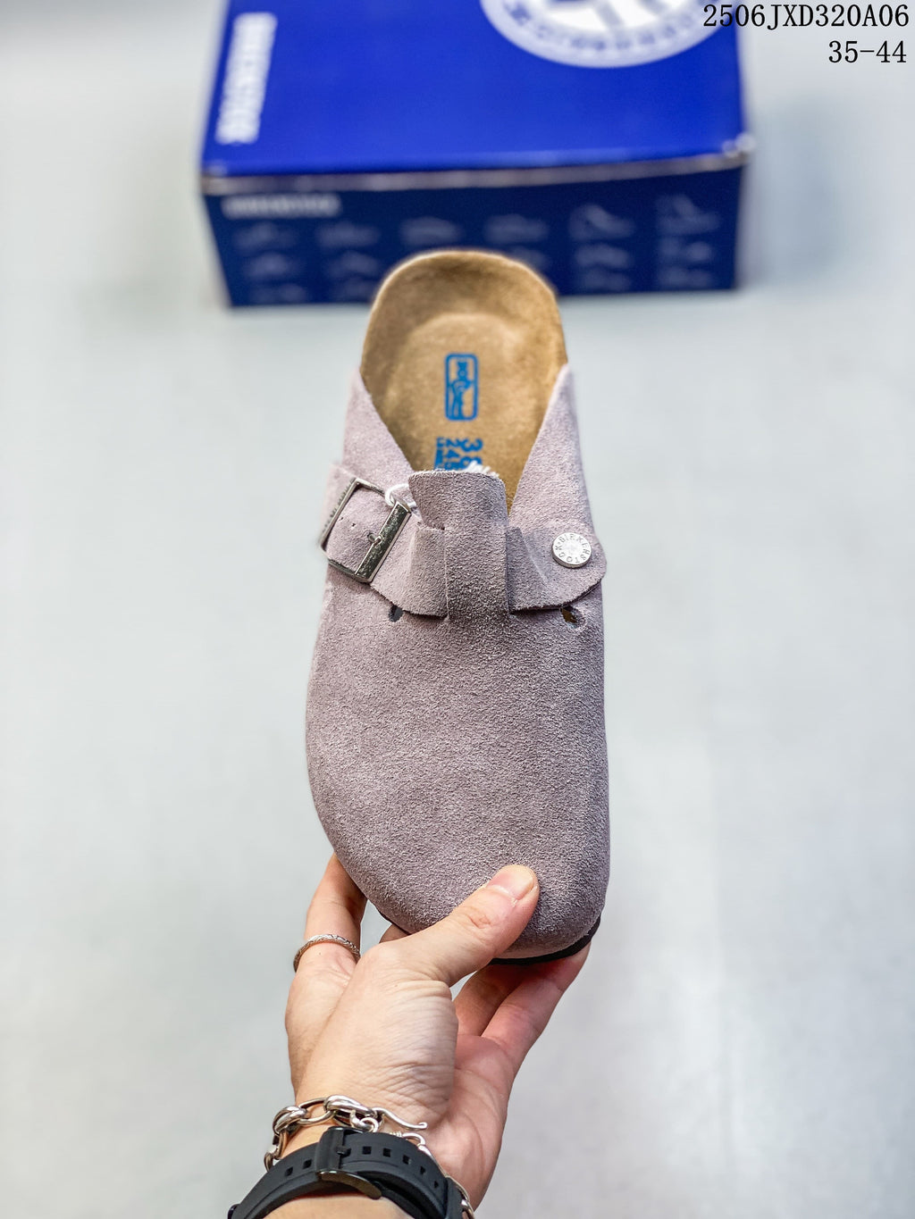 Birkenstock Boston-Style Suede Clog in Mauve