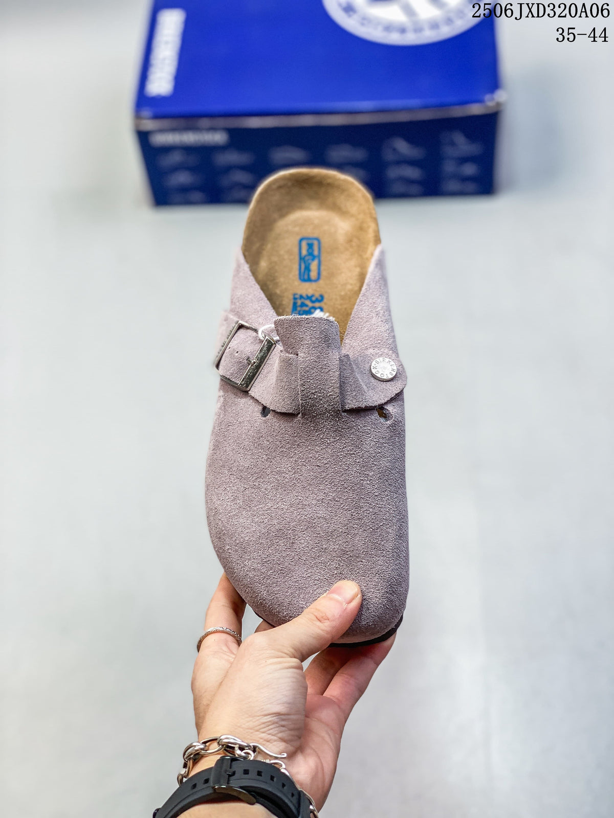 Birkenstock Boston-Style Suede Clog in Mauve