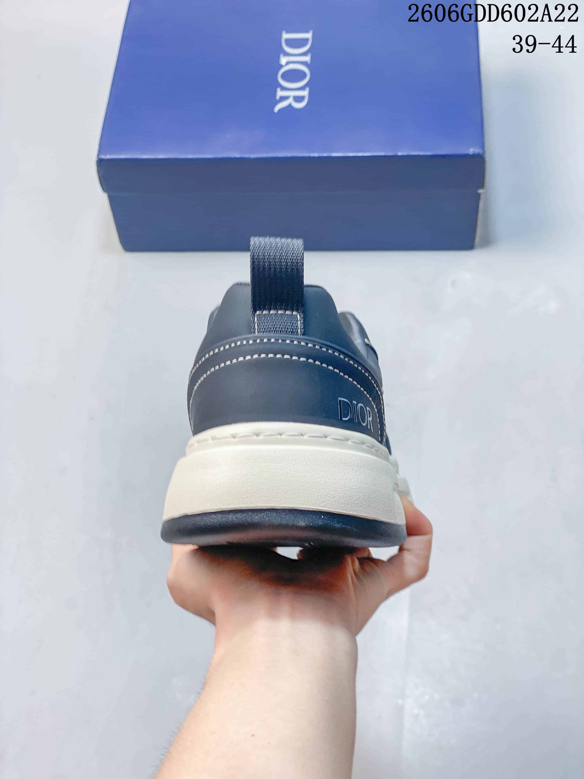 Gucci Screener Low-Top Sneakers in Navy and White