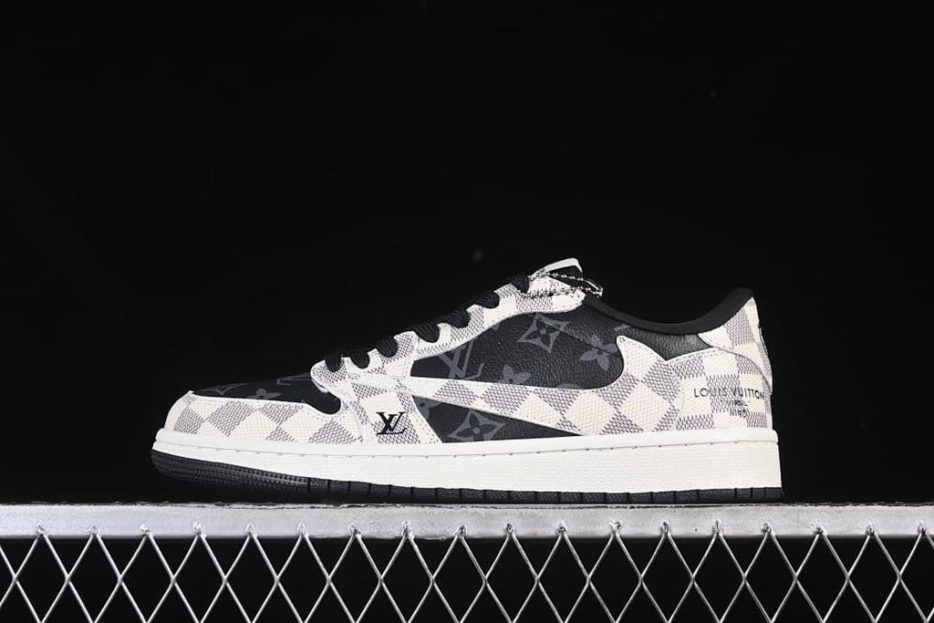 Travis Scott x Fragment Air Jordan 1 Low-Style Sneakers, Gray