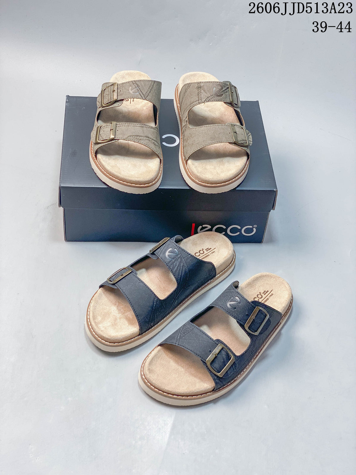 ECCO Two-Strap Slide Sandals