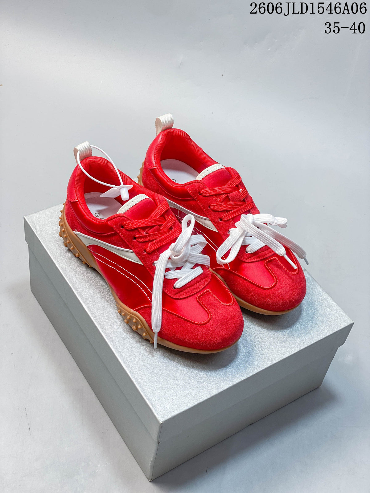 GG-CC Retro Low-Top Racing Sneakers, Red and White G26U6715C