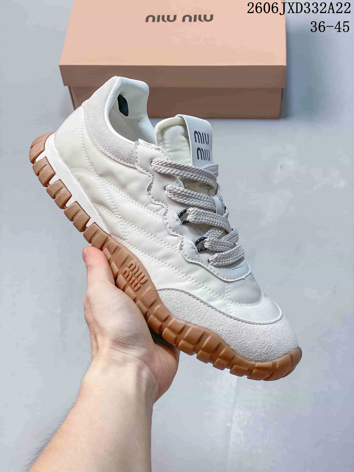 Miu Miu Tyre Low-Top Lace-Up Sneakers JXD332A22