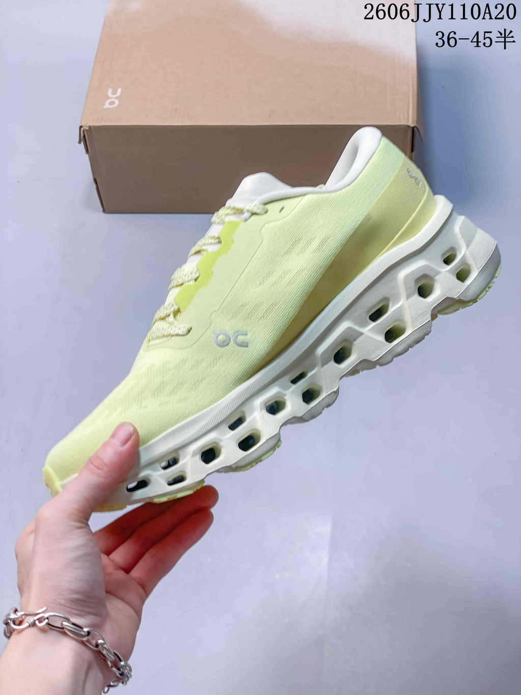 On Cloudmonster 3 Running Shoes in Pale Yellow
