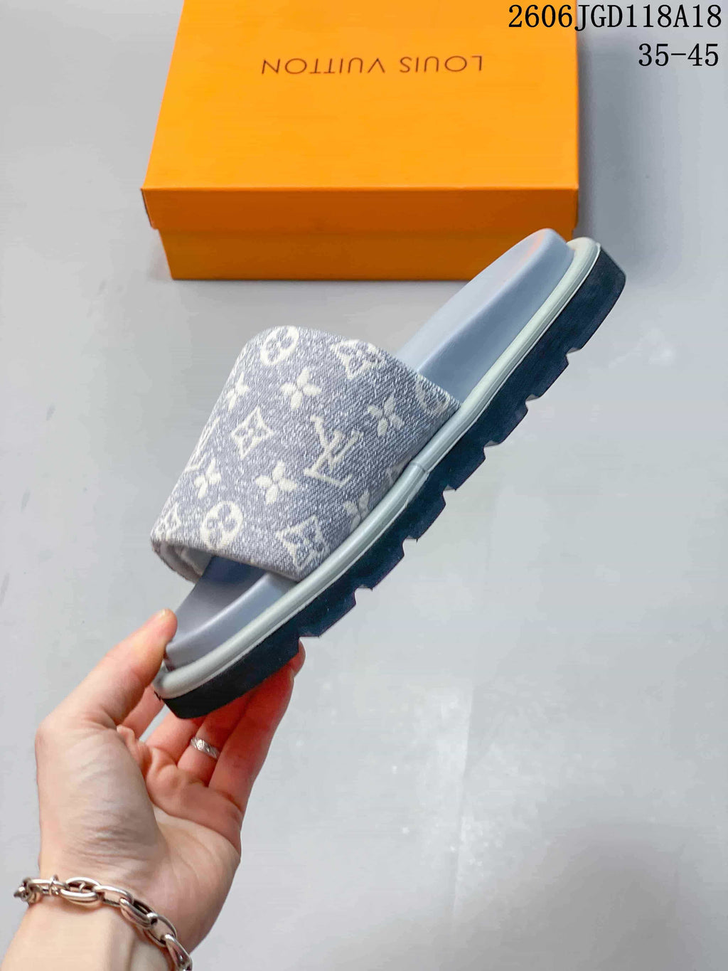 Louis Vuitton Pool Pillow Comfort Monogram Denim Slide Sandals