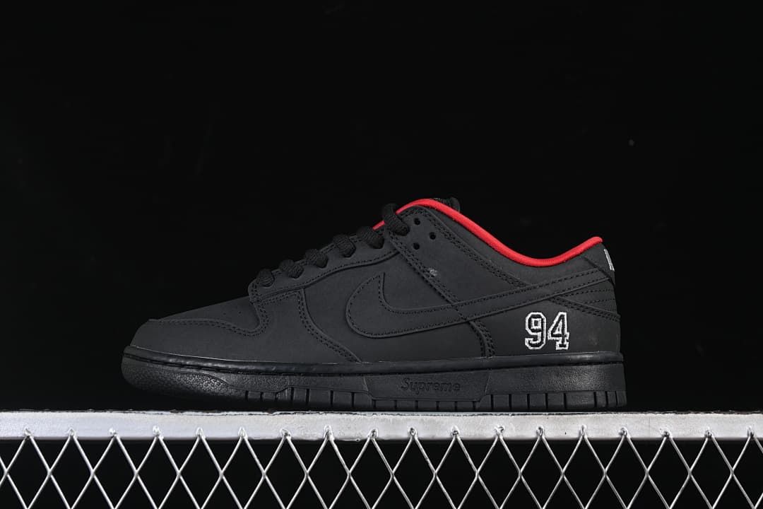 Nike SB Dunk Low Pro QS Supreme Black Red HQ8487-001