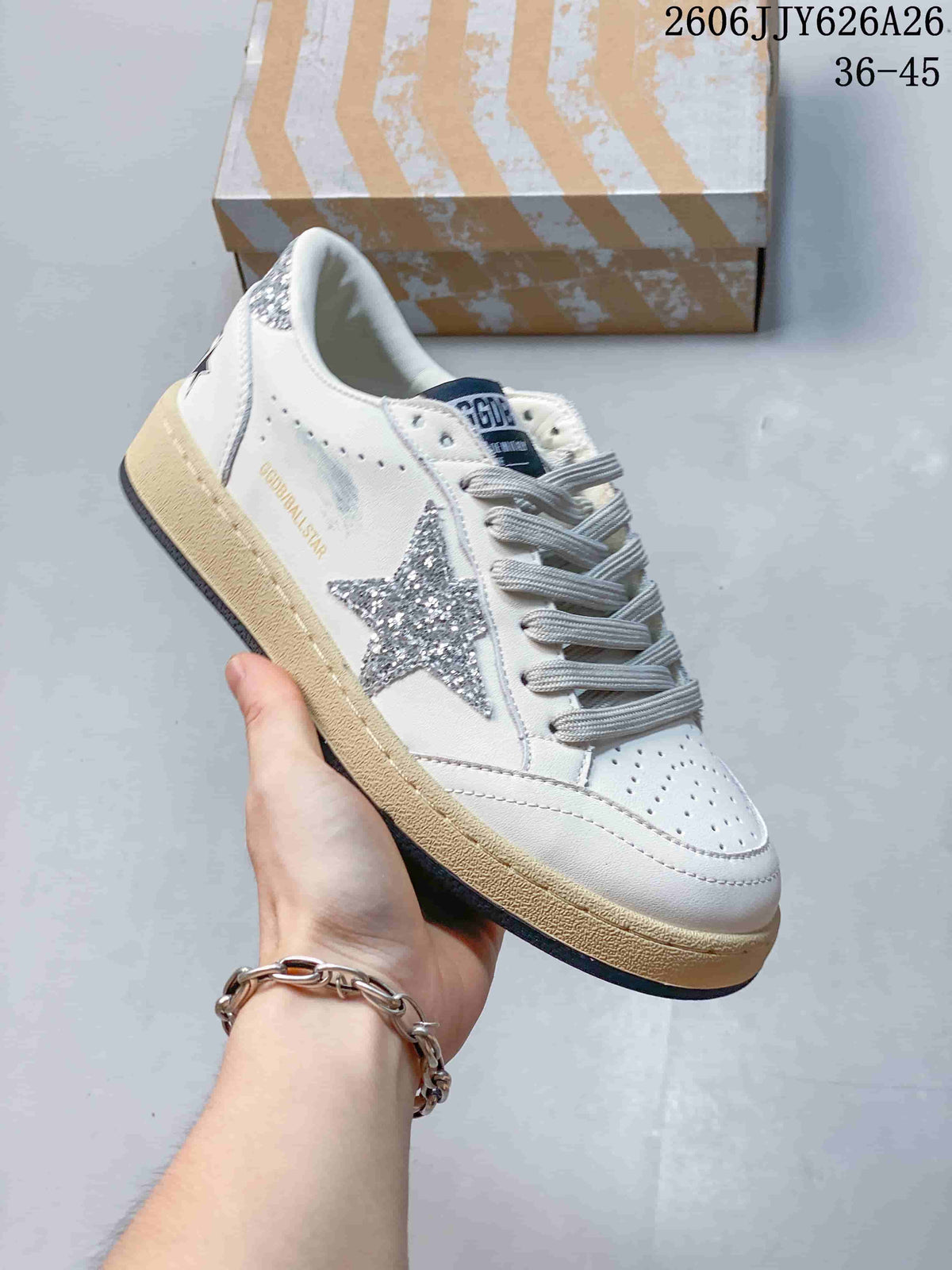 Golden Goose Superstar Low-Top Sneakers, White with Star Detail