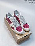 Golden Goose Super-Star Sneakers, White and Pink Glitter