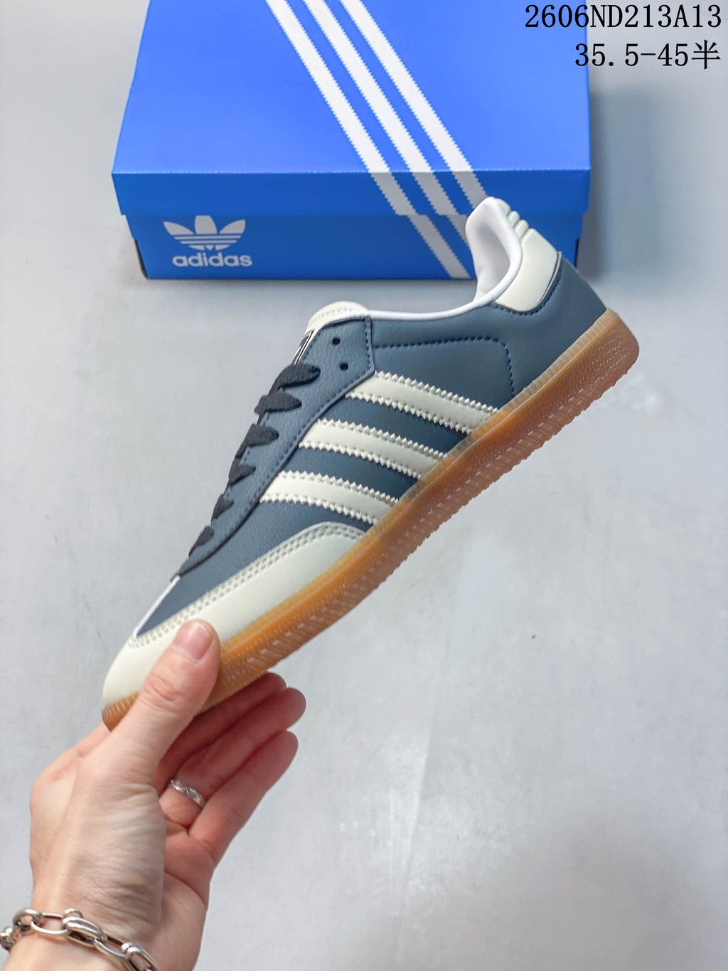adidas Originals Samba OG Low-Top Sneakers in Blue and Cream