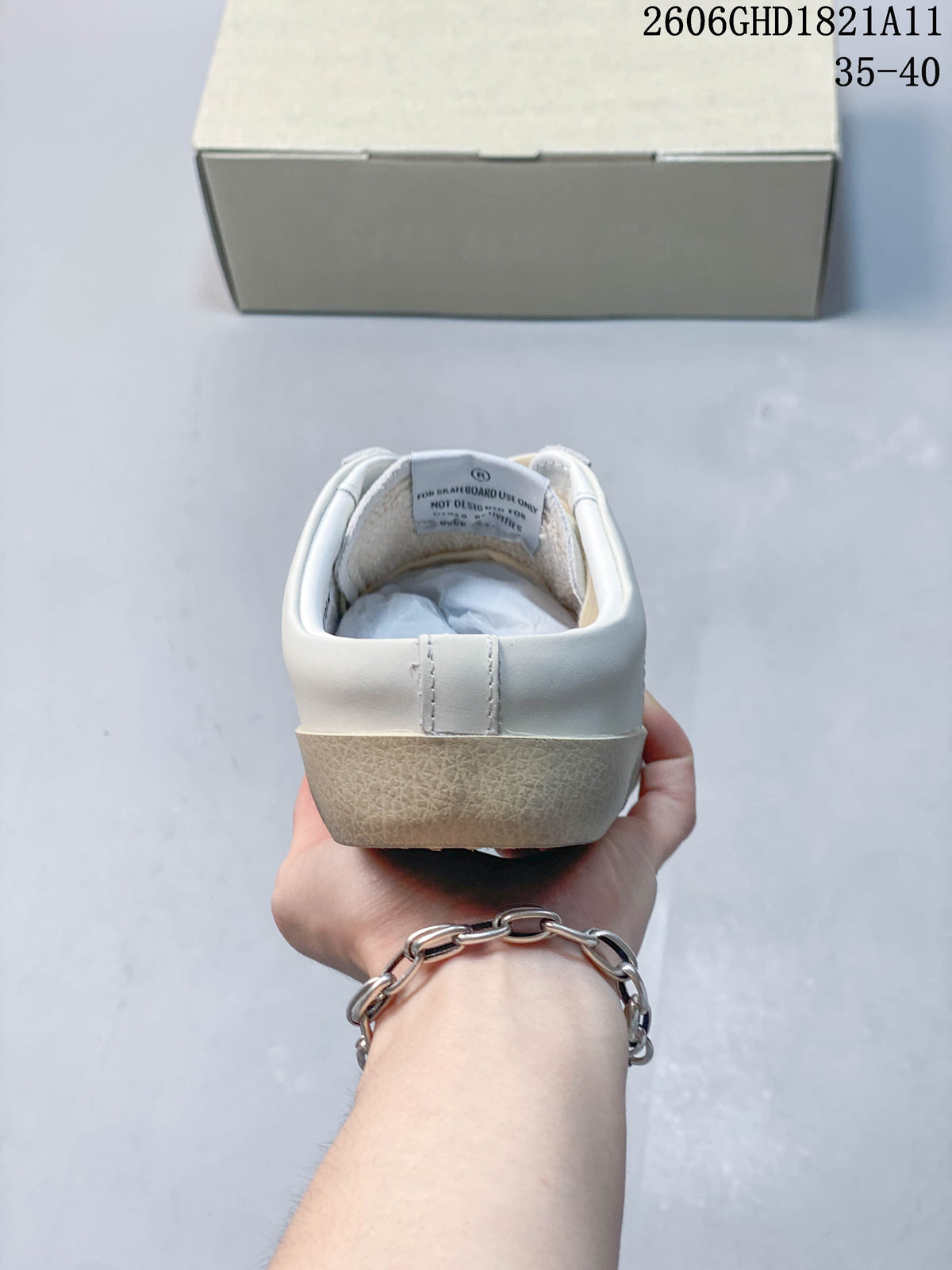 Golden Goose Super-Star White Low-Top Sneakers with Silver Star