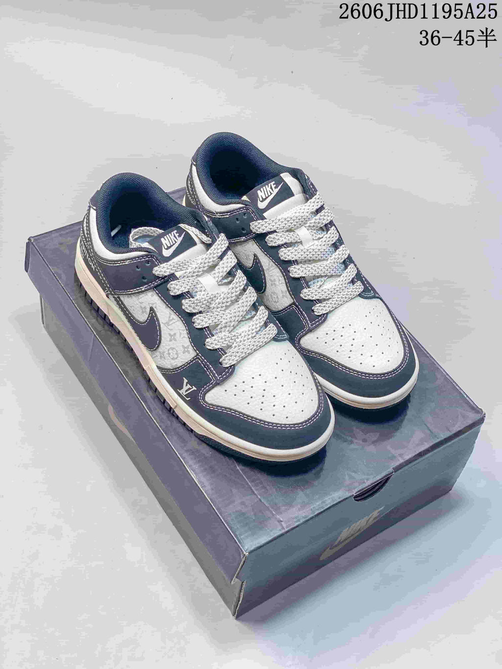 Nike Dunk Low x Louis Vuitton Print-Panel Sneakers