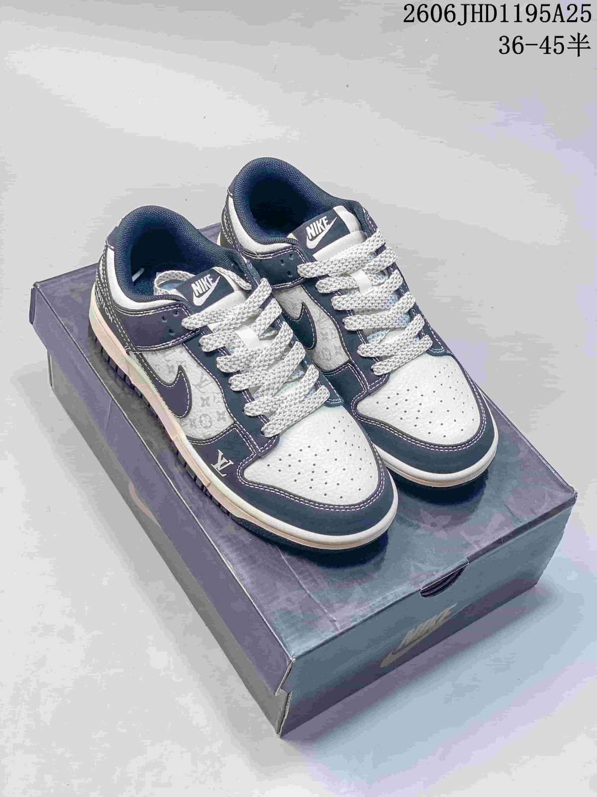 Nike Dunk Low x Louis Vuitton Print-Panel Sneakers