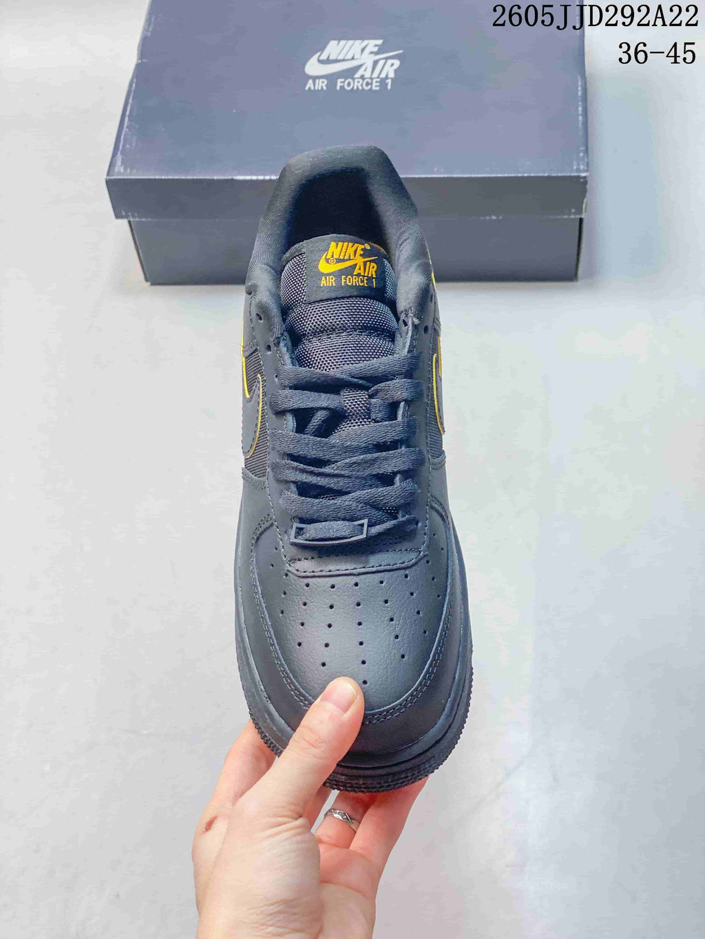Nike Air Force 1 Low Shadow-Style Sneakers in Charcoal