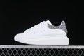 Alexander McQueen White Glitter Heel Low-Top Sneakers