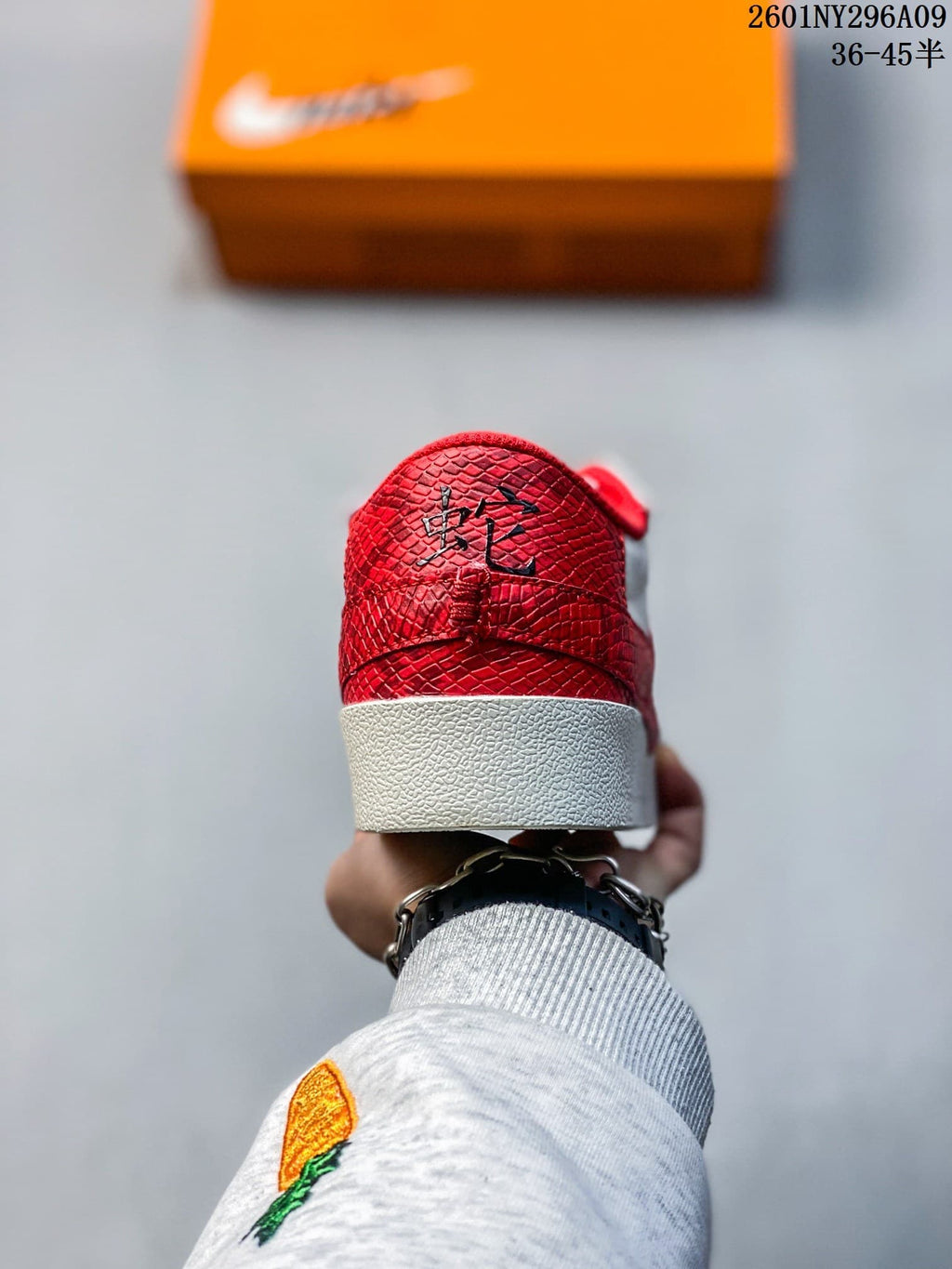 Nike Blazer Low '77 Jumbo Red and White Sneakers