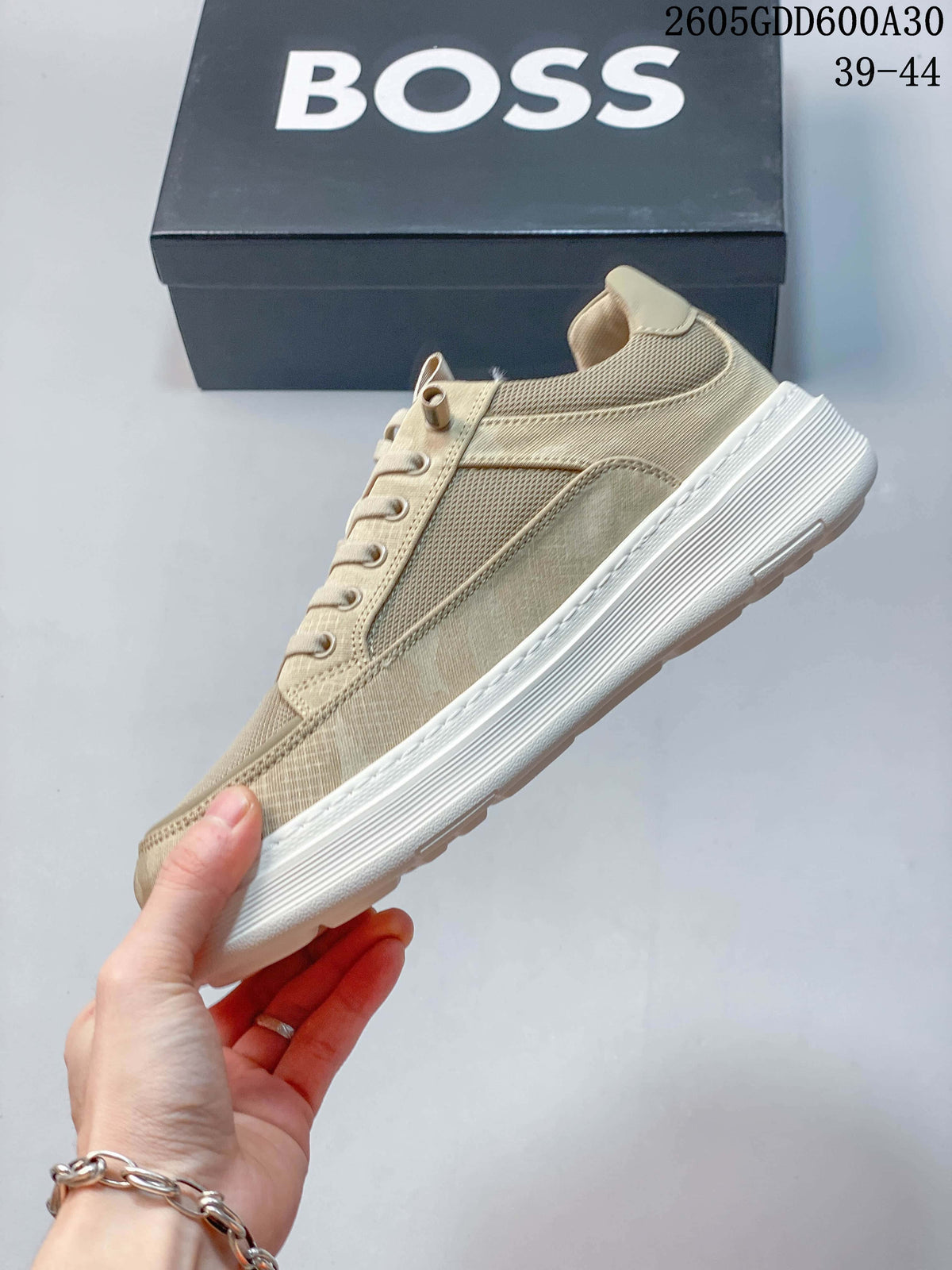 BOSS Beige Low-Top Lace-Up Sneakers 05GGD600A30