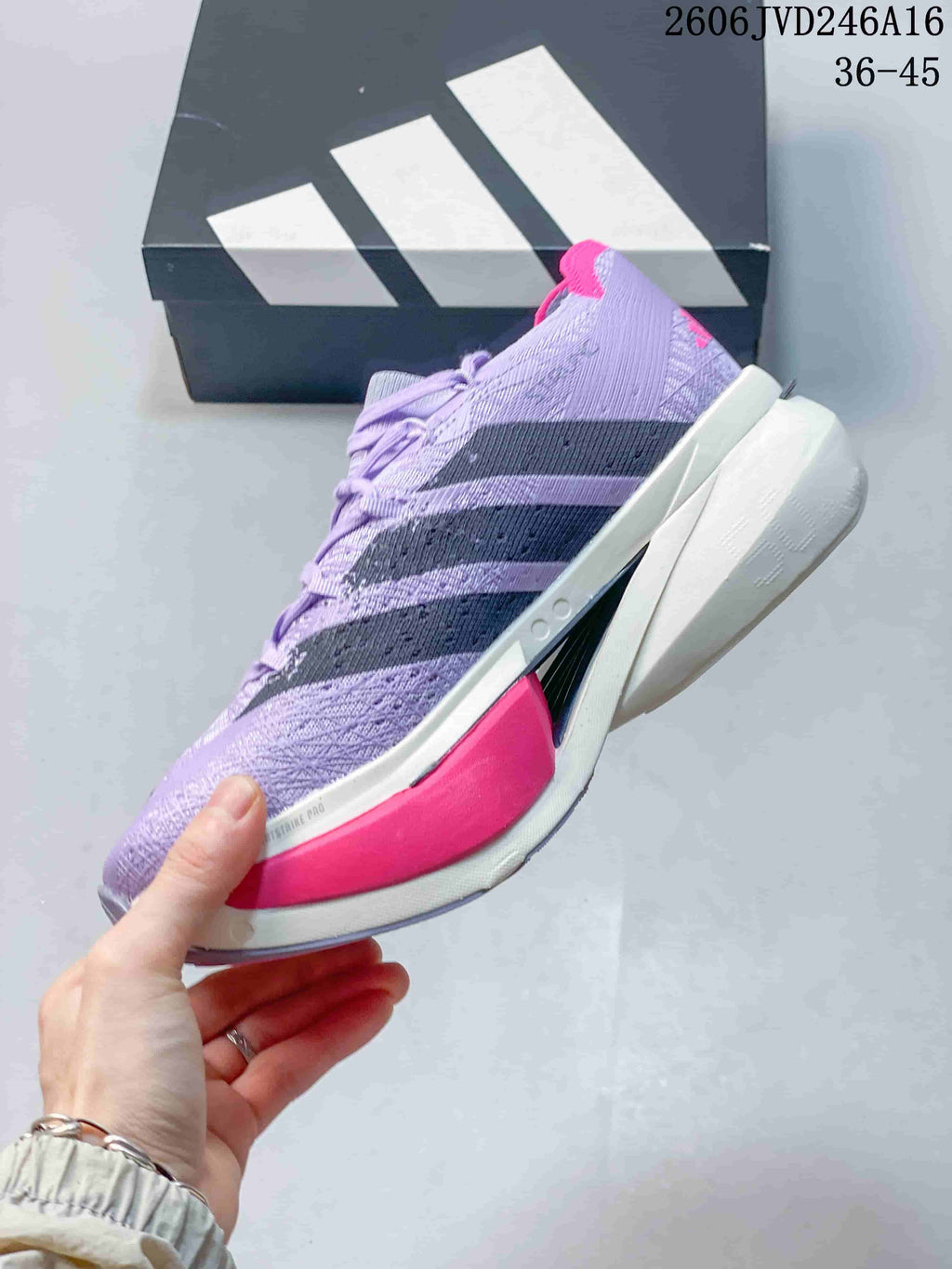 adidas Adizero Prime X 3.0 Strung Running Shoes, Purple