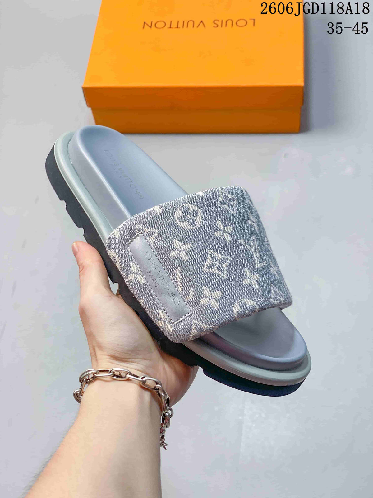 Louis Vuitton Pool Pillow Comfort Monogram Denim Slide Sandals